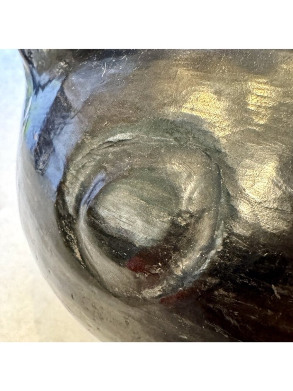 Doña Rosa Vase Oaxaca Folk Art Black Pottery Blackware Early Work 9" Ruffled - Picture 14 of 16
